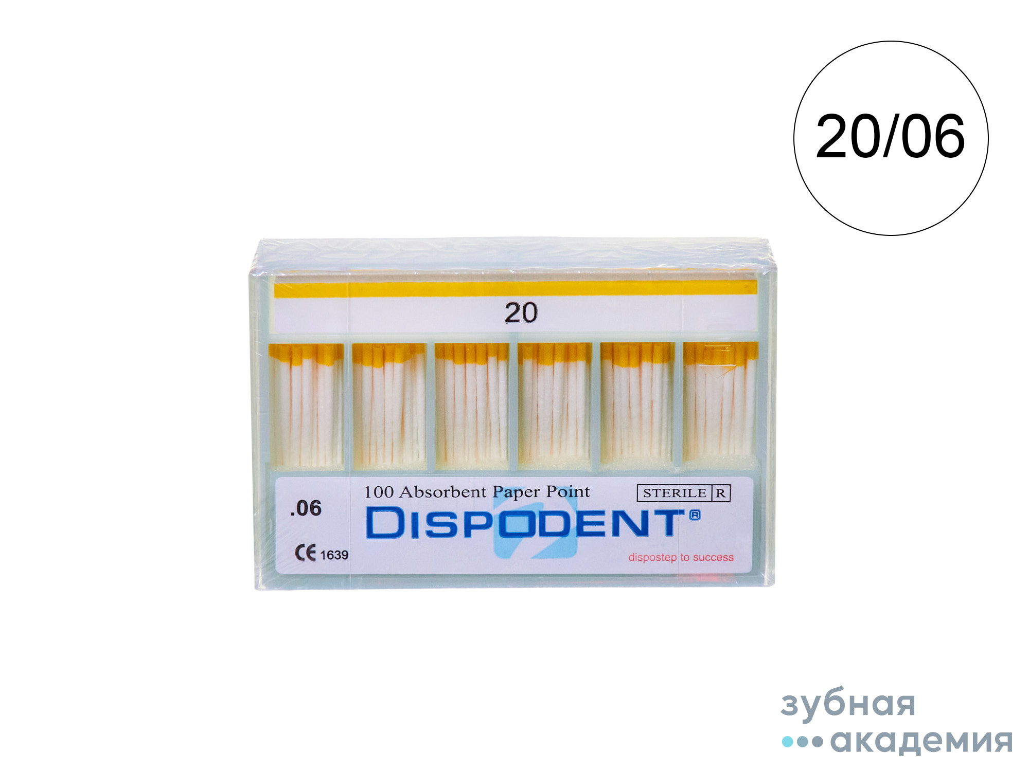 Бумажные штифты Dispodent №20/06упаковка 100 шт/ Вьетнам