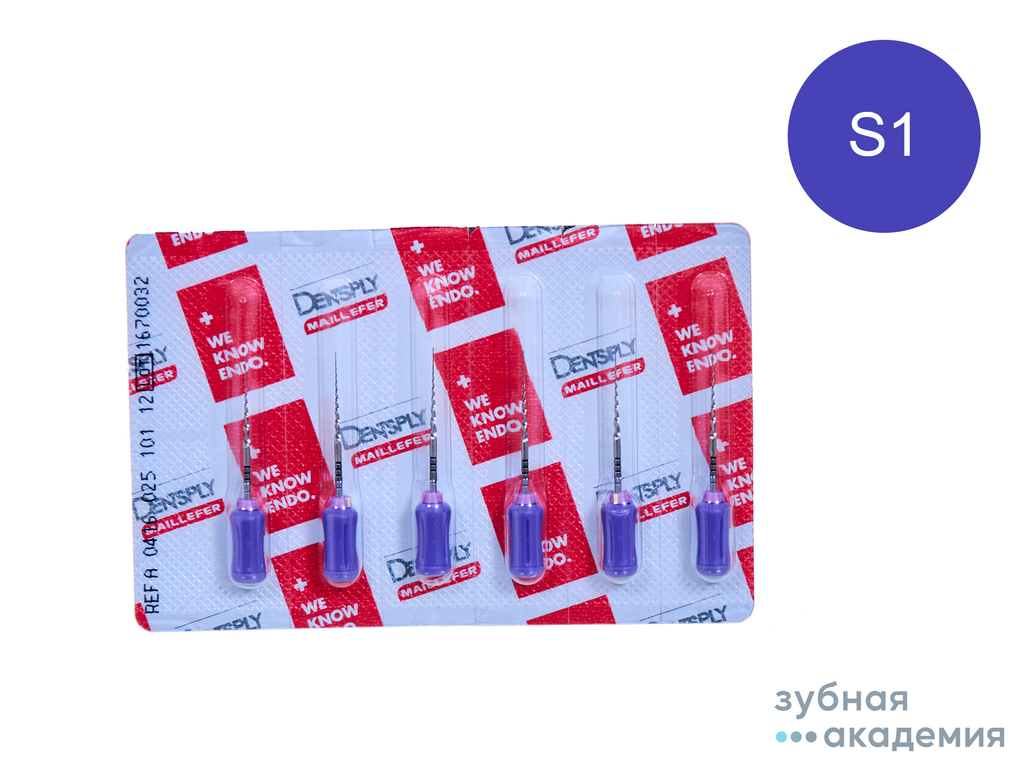 PROTAPER РУЧНОЙ S1 (25ММ) (6ШТ.) ФИОЛ.Протейпер ручной S1упаковка 6 шт /Maillefer/ Швейцария