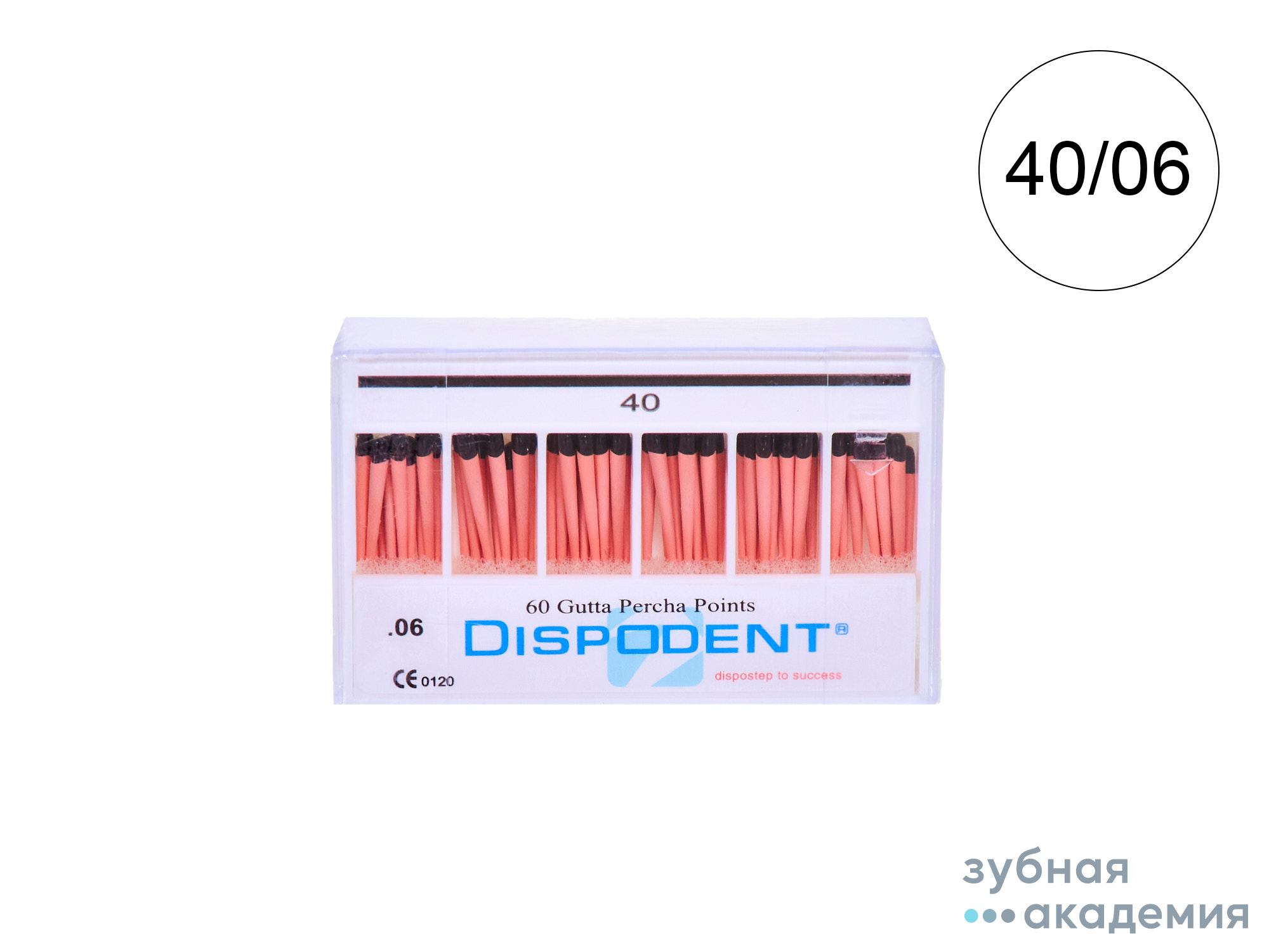 Гуттаперчевые штифты Dispodent №40/06 упаковка 60 шт /Вьетнам